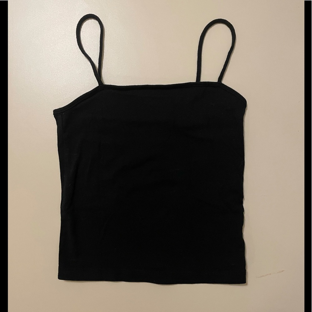 Black Square Neck Cropped Cami XS
